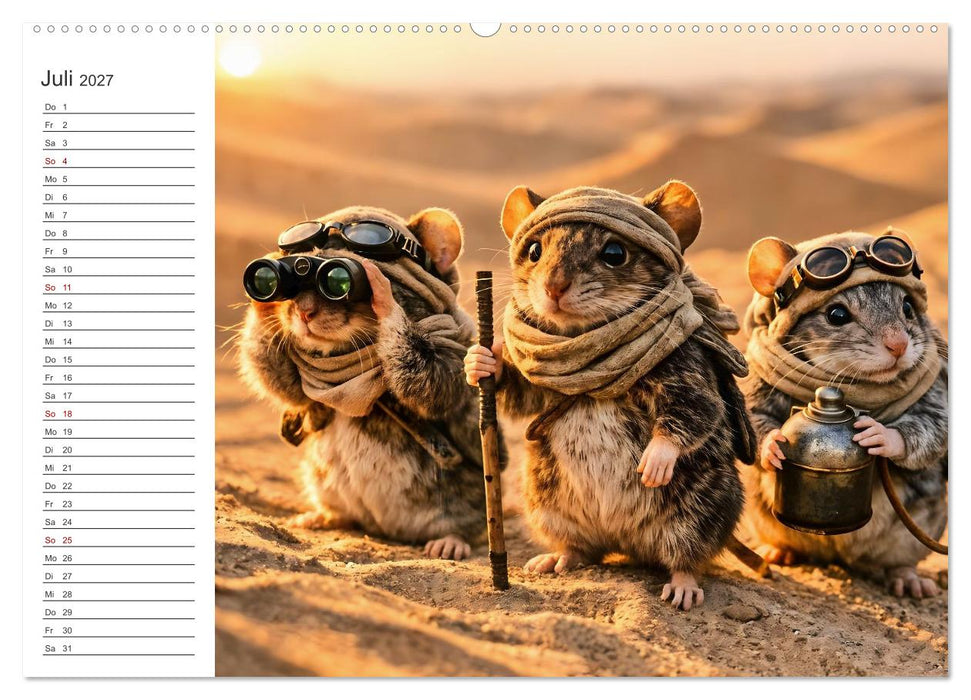 Abenteuermäuse - Drei kleine Entdecker auf großer Reise (CALVENDO Premium Wandkalender 2027)