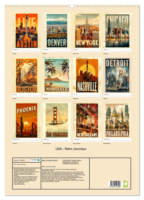USA - Retro Journeys (CALVENDO Wandkalender 2027)