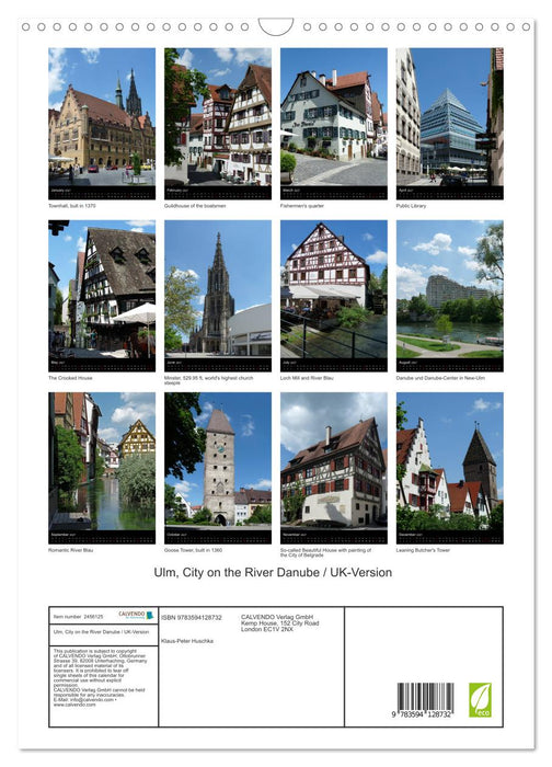Ulm, City on the River Danube / UK-Version (CALVENDO Monthly Calendar 2027)