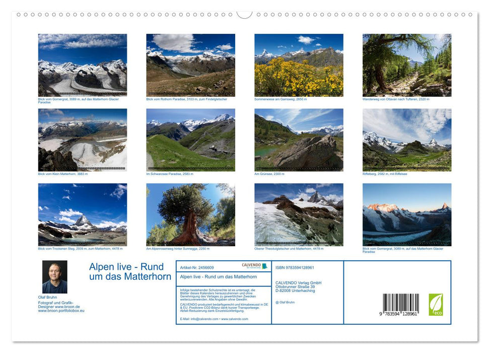 Alpen live - Rund um das Matterhorn (CALVENDO Premium Wandkalender 2027)