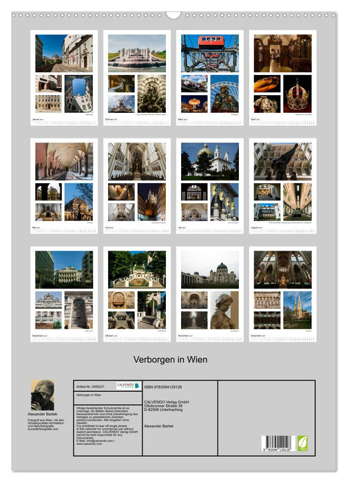 Verborgen in Wien (CALVENDO Wandkalender 2027)