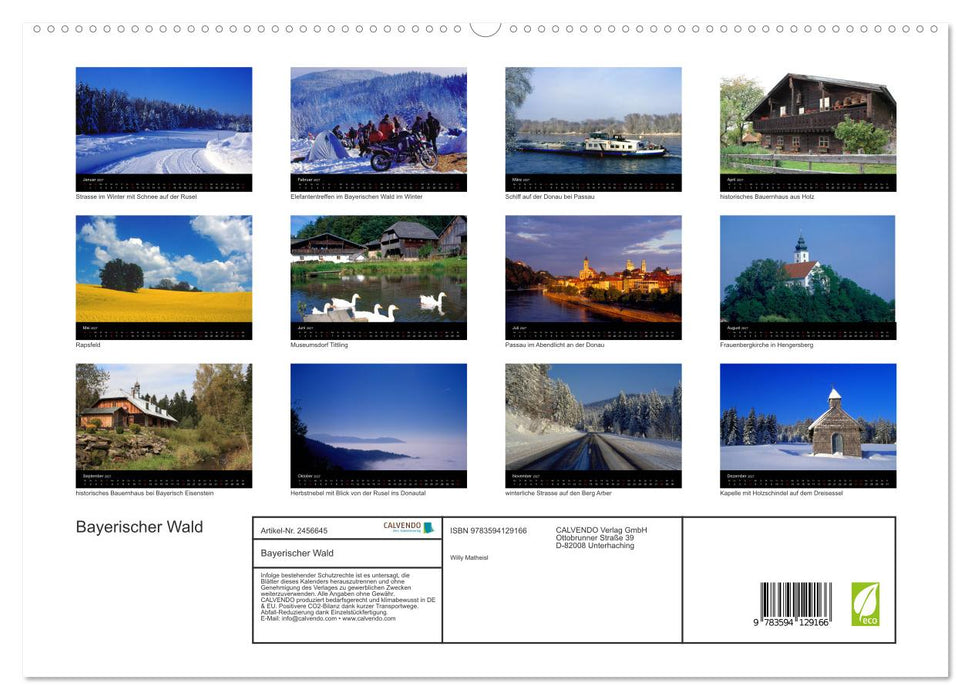 Bayerischer Wald (CALVENDO Premium Wandkalender 2027)