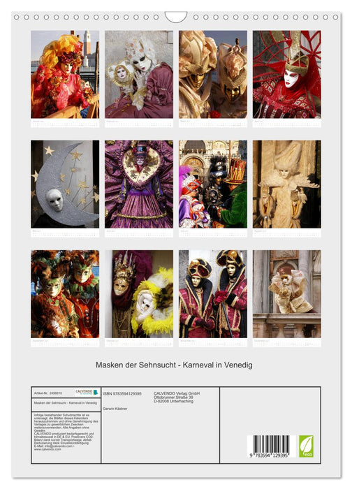 Masken der Sehnsucht - Karneval in Venedig (CALVENDO Wandkalender 2027)