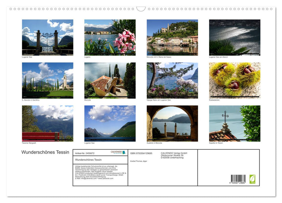 Wunderschönes Tessin (CALVENDO Wandkalender 2027)