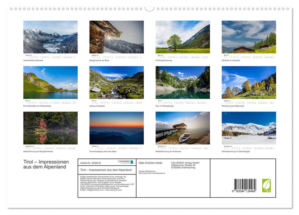 Tirol – Impressionen aus dem Alpenland (CALVENDO Premium Wandkalender 2027)