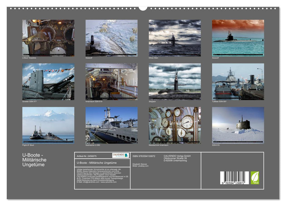 U-Boote - Militärische Ungetüme (CALVENDO Premium Wandkalender 2027)