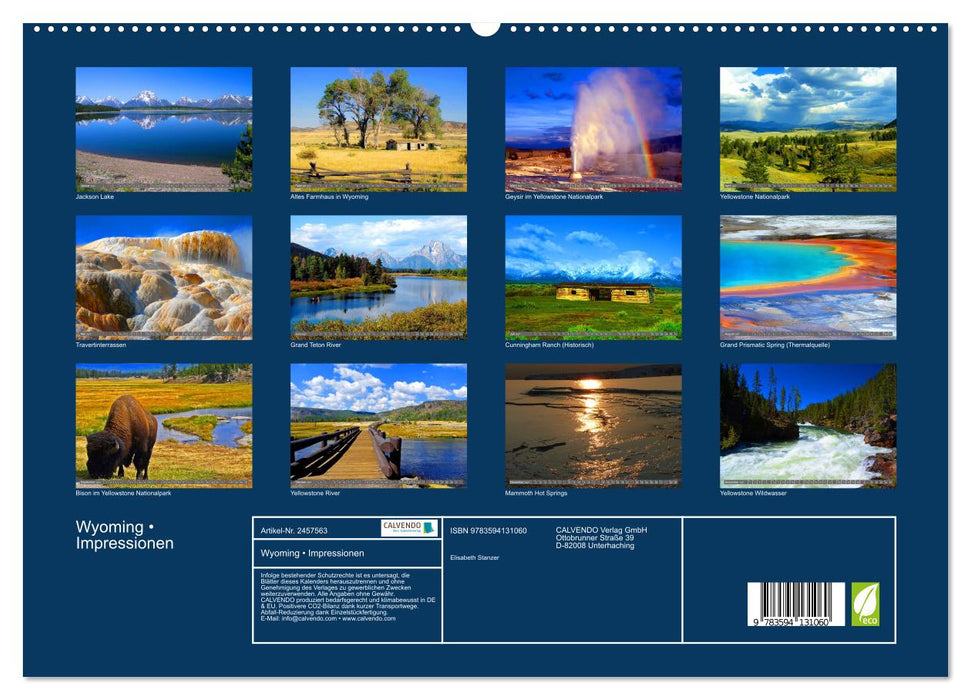 Wyoming • Impressionen (CALVENDO Premium Wandkalender 2027)