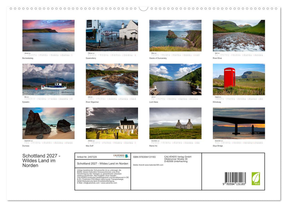 Schottland 2027 - Wildes Land im Norden (CALVENDO Premium Wandkalender 2027)