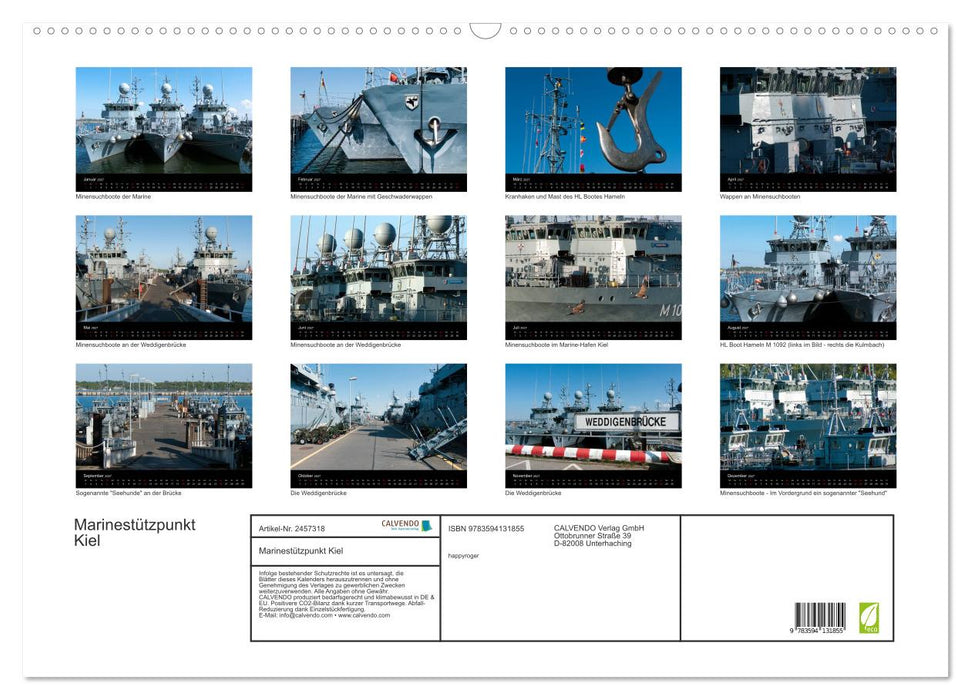 Marinestützpunkt Kiel (CALVENDO Wandkalender 2027)