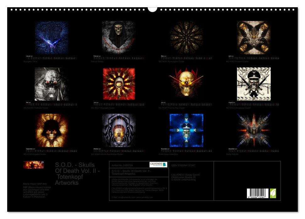 S.O.D. - Skulls Of Death Vol. II - Totenkopf Artworks (CALVENDO Wandkalender 2027)