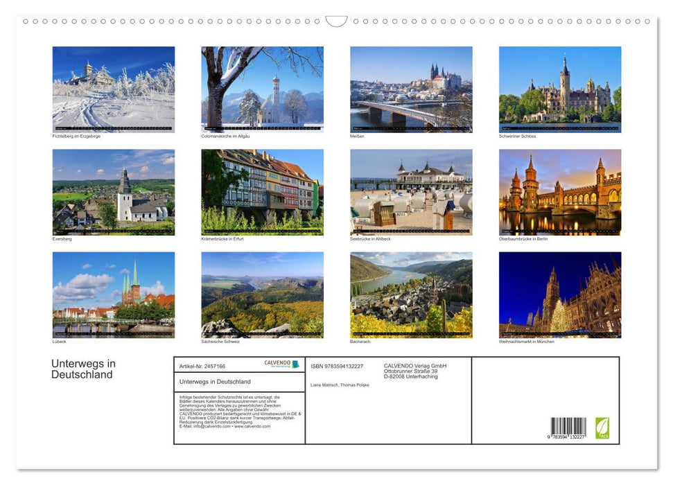 Unterwegs in Deutschland (CALVENDO Wandkalender 2027)