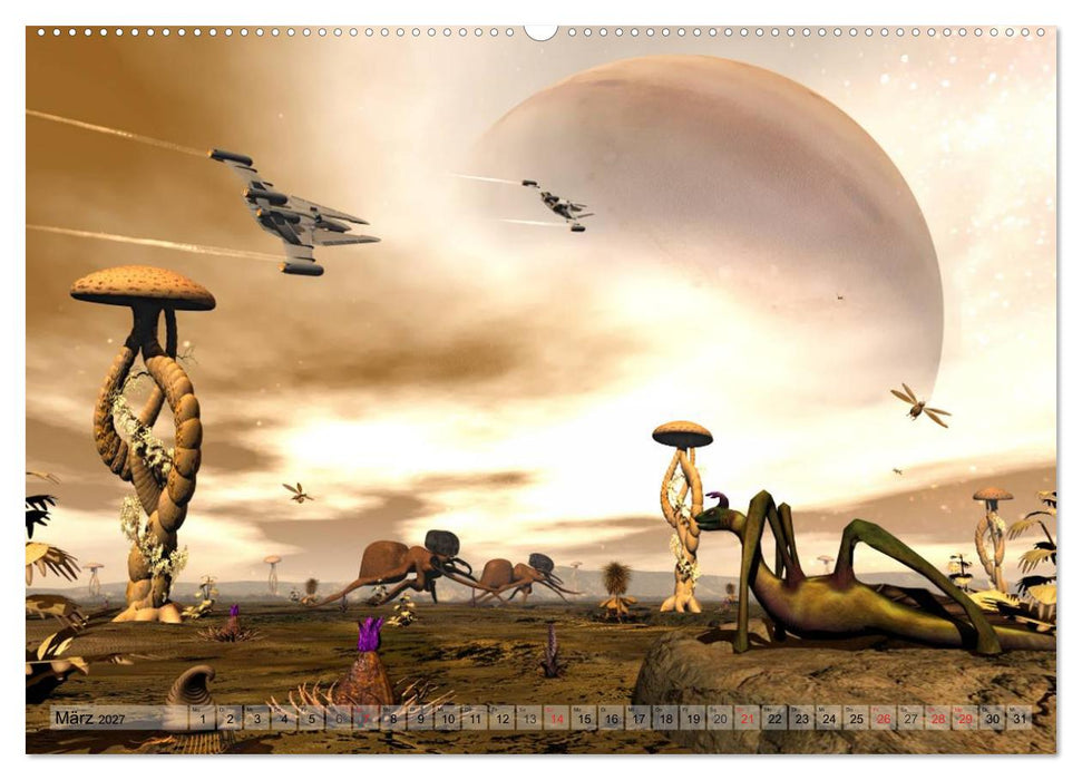 Zukunftswelten (Science Fiction) (CALVENDO Premium Wandkalender 2027)