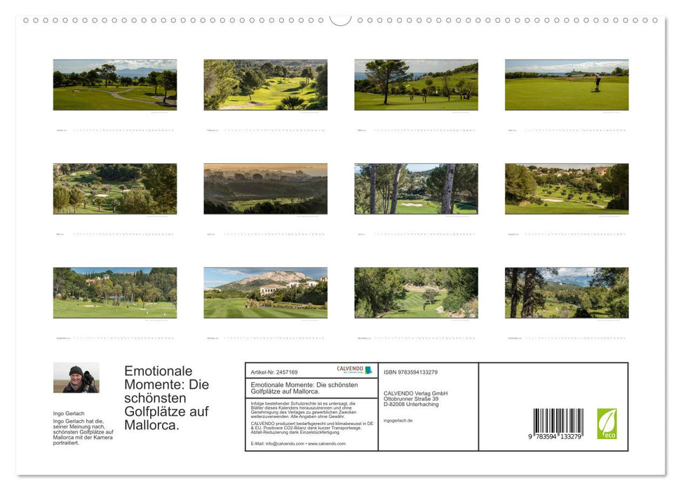 Emotionale Momente: Die schönsten Golfplätze auf Mallorca. (CALVENDO Premium Wandkalender 2027)