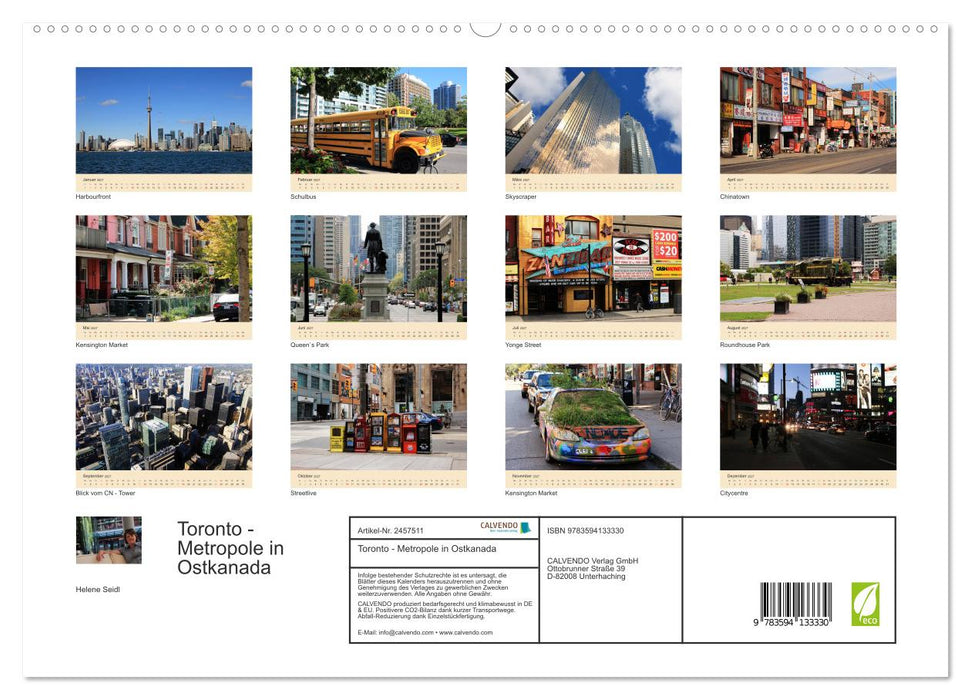 Toronto - Metropole in Ostkanada (CALVENDO Premium Wandkalender 2027)