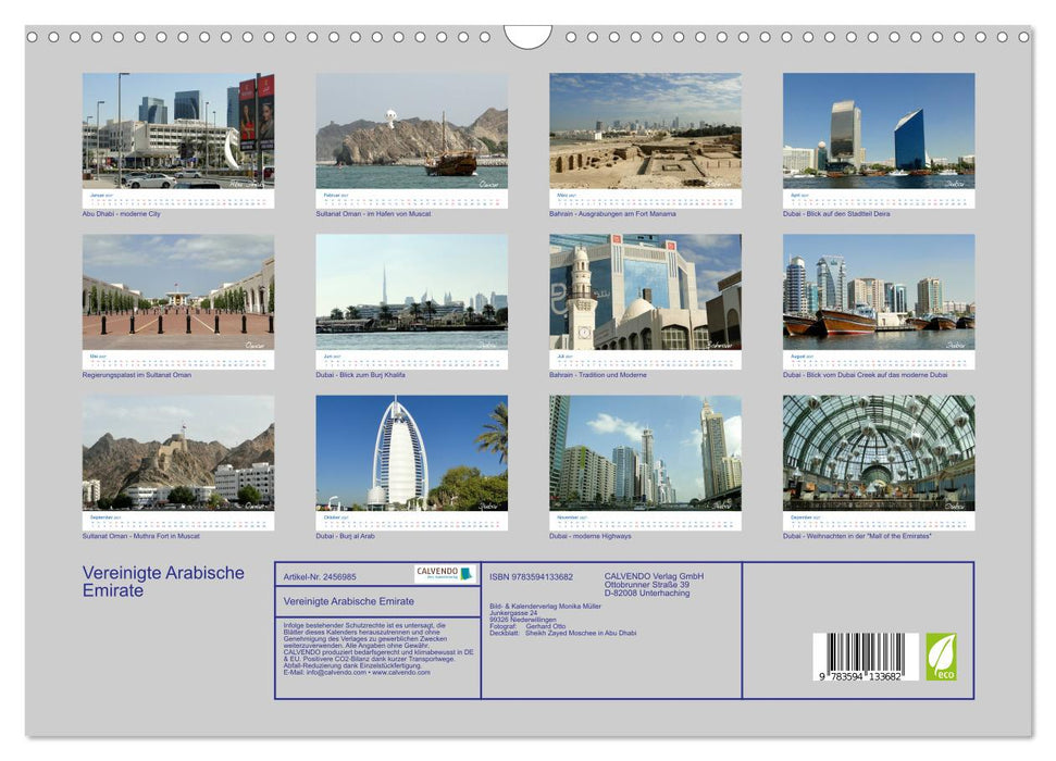 Vereinigte Arabische Emirate (CALVENDO Wandkalender 2027)