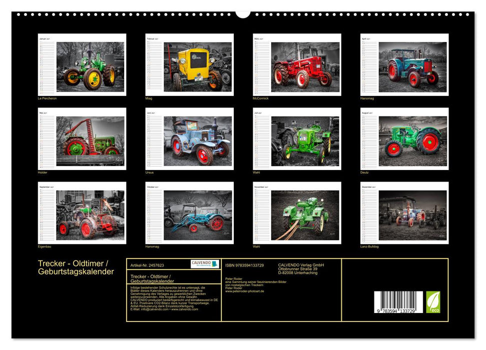 Trecker - Oldtimer / Geburtstagskalender (CALVENDO Premium Wandkalender 2027)