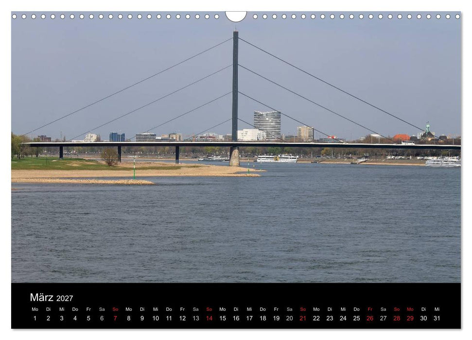 Von Ufer zu Ufer, Wege über den Rhein in Düsseldorf (CALVENDO Wandkalender 2027)