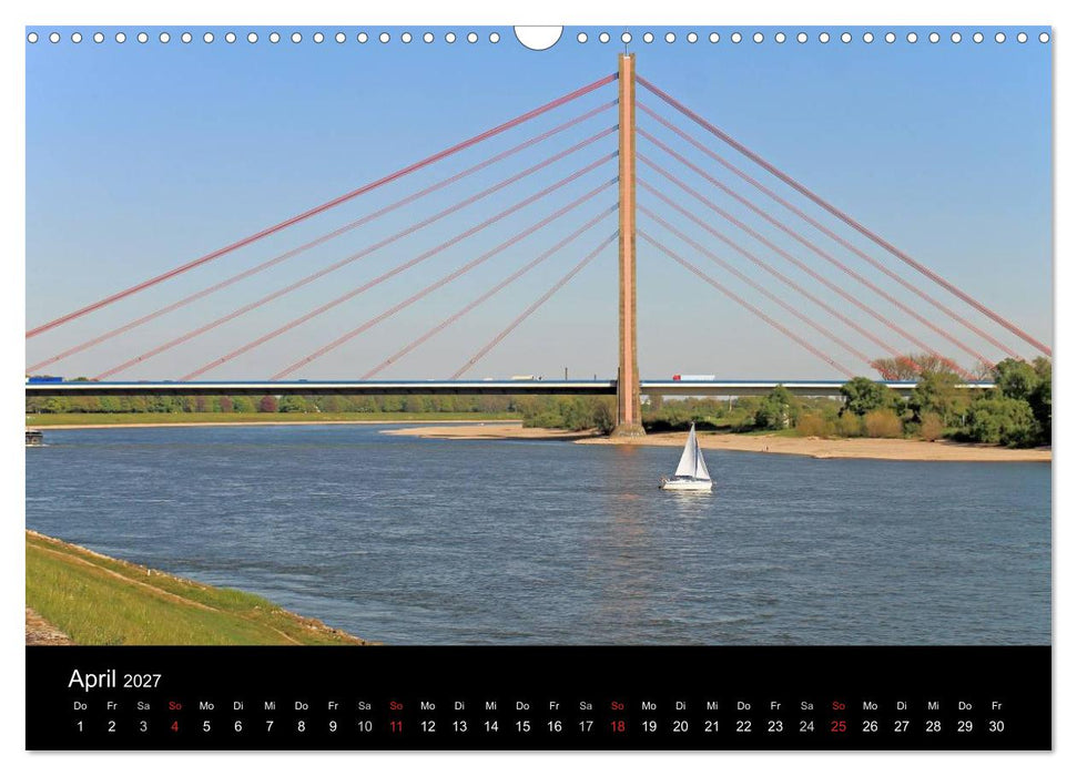 Von Ufer zu Ufer, Wege über den Rhein in Düsseldorf (CALVENDO Wandkalender 2027)