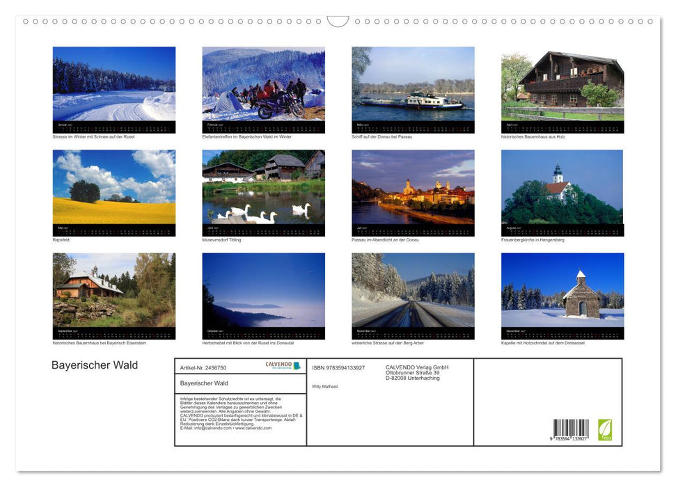 Bayerischer Wald (CALVENDO Wandkalender 2027)