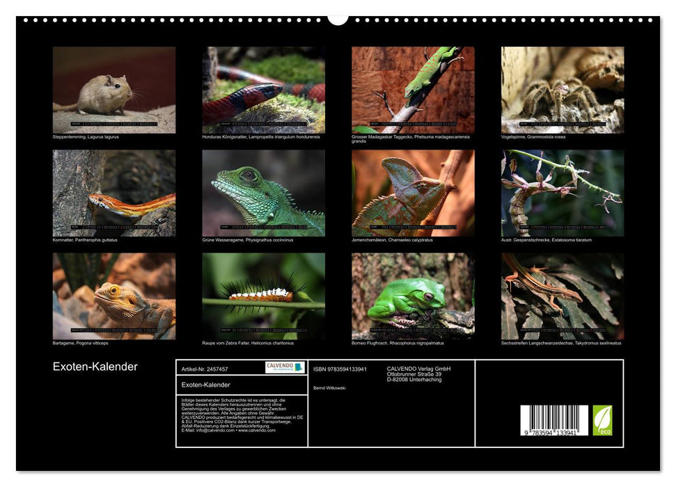 Exoten-Kalender (CALVENDO Premium Wandkalender 2027)