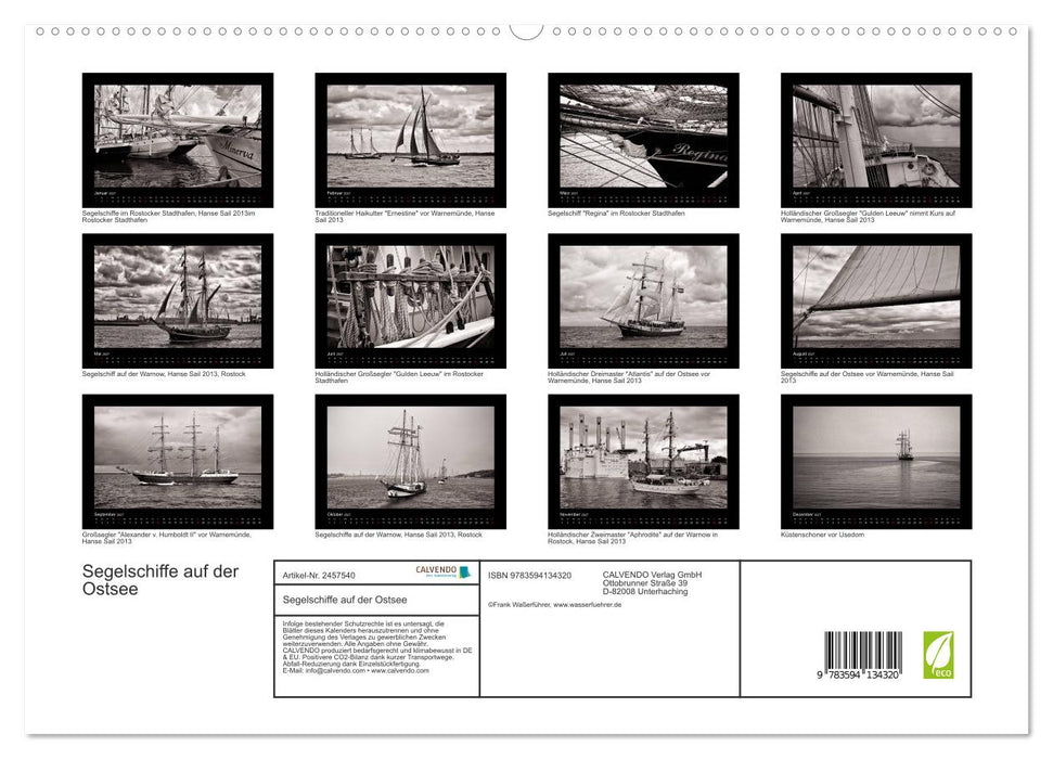 Segelschiffe auf der Ostsee (CALVENDO Premium Wandkalender 2027)
