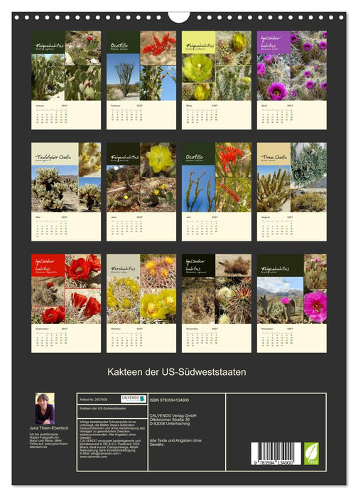 Kakteen der US-Südweststaaten (CALVENDO Wandkalender 2027)