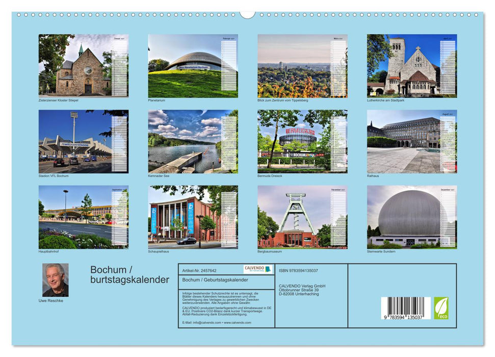 Bochum / Geburtstagskalender (CALVENDO Premium Wandkalender 2027)