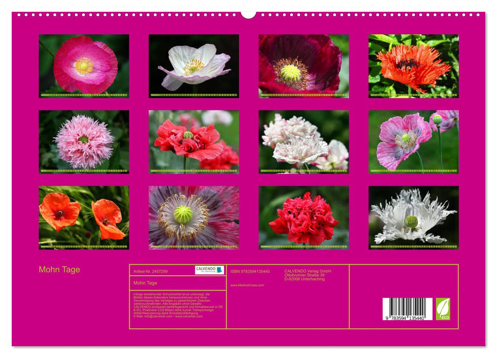 Mohn Tage (CALVENDO Premium Wandkalender 2027)