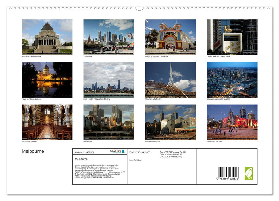 Melbourne (CALVENDO Premium Wandkalender 2027)
