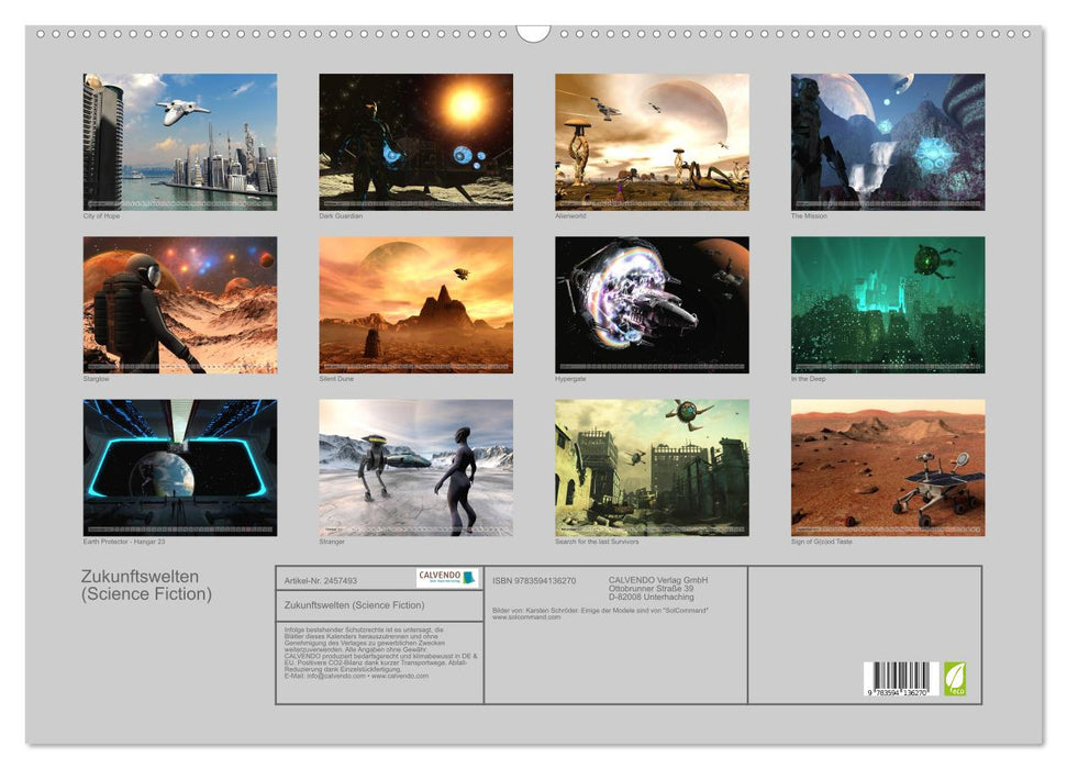 Zukunftswelten (Science Fiction) (CALVENDO Wandkalender 2027)