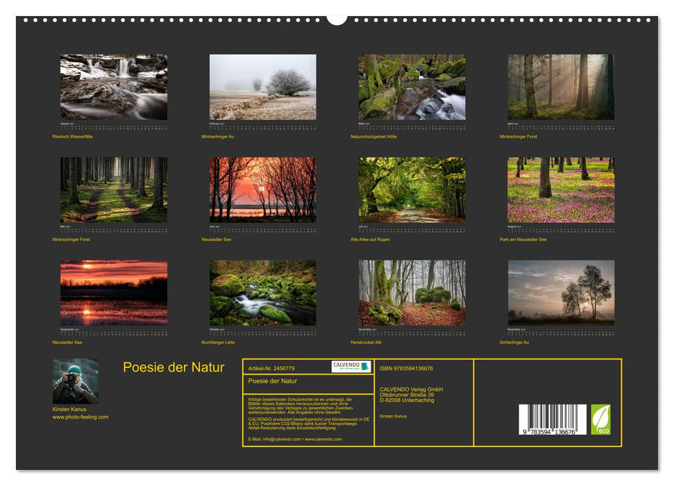 Poesie der Natur (CALVENDO Premium Wandkalender 2027)