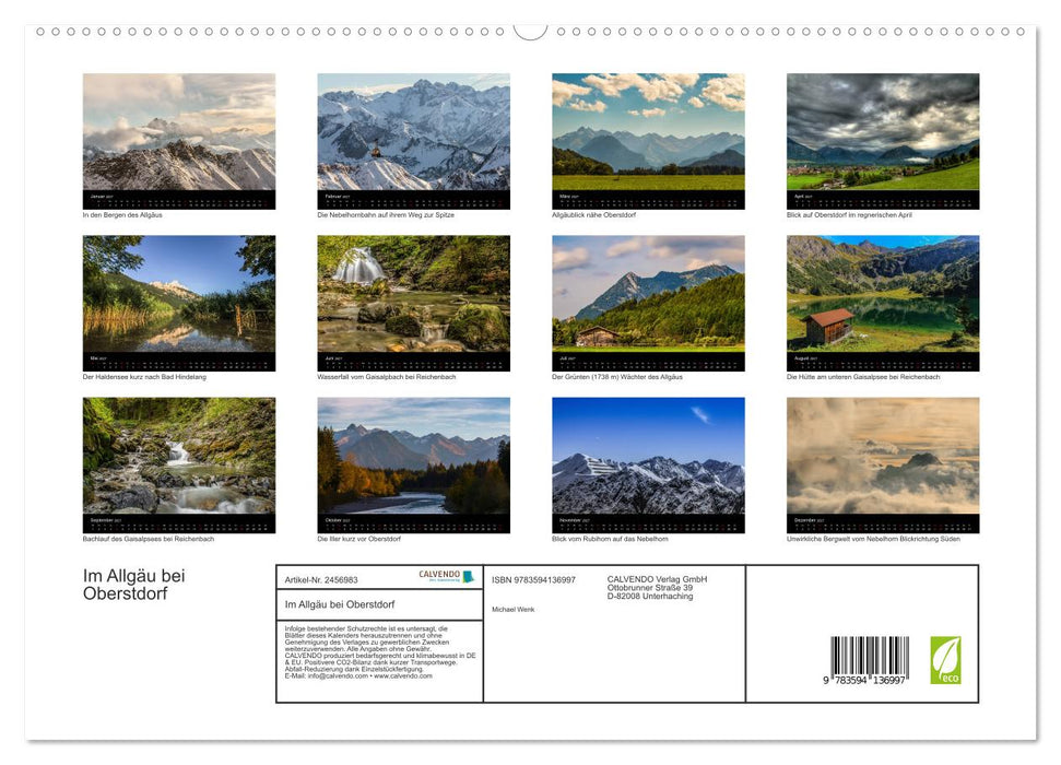 Im Allgäu bei Oberstdorf (CALVENDO Premium Wandkalender 2027)
