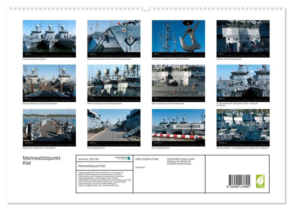 Marinestützpunkt Kiel (CALVENDO Premium Wandkalender 2027)