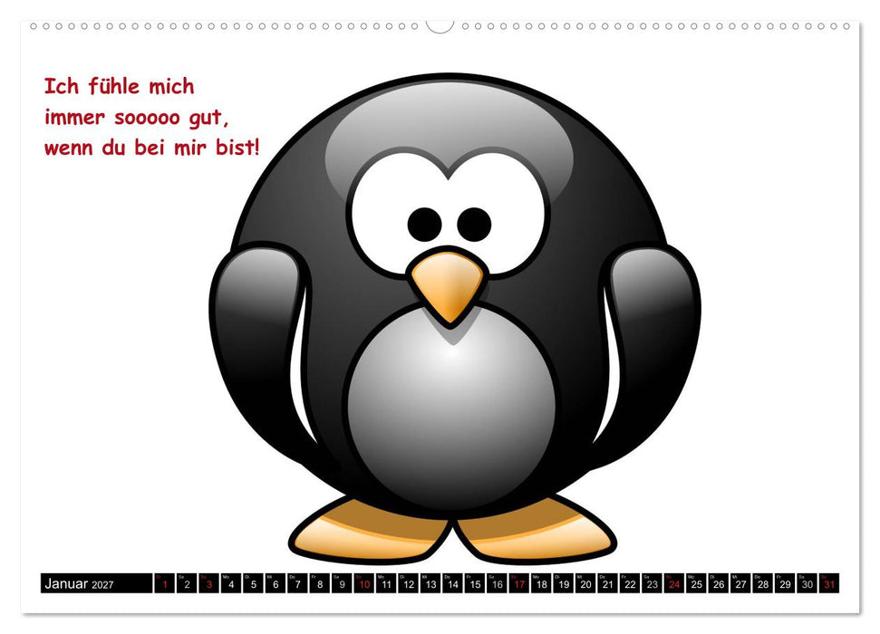 Pinguine im siebten Himmel! (CALVENDO Premium Wandkalender 2027)