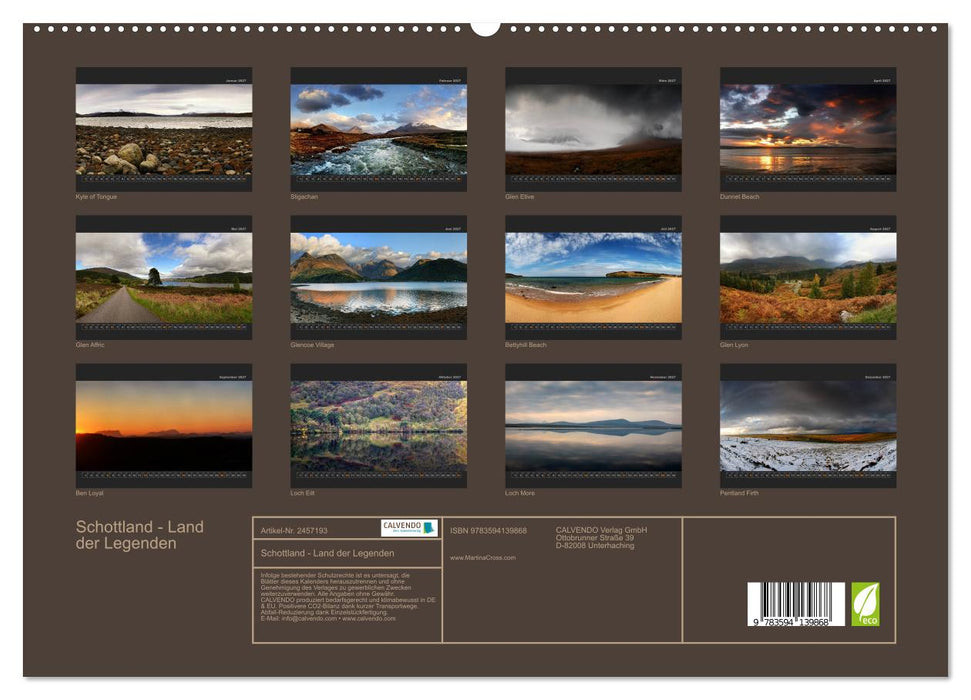Schottland - Land der Legenden (CALVENDO Premium Wandkalender 2027)
