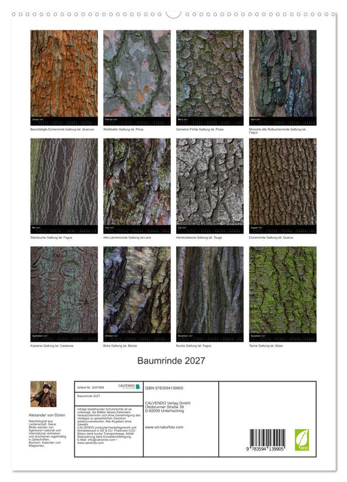 Baumrinde 2027 (CALVENDO Premium Wandkalender 2027)