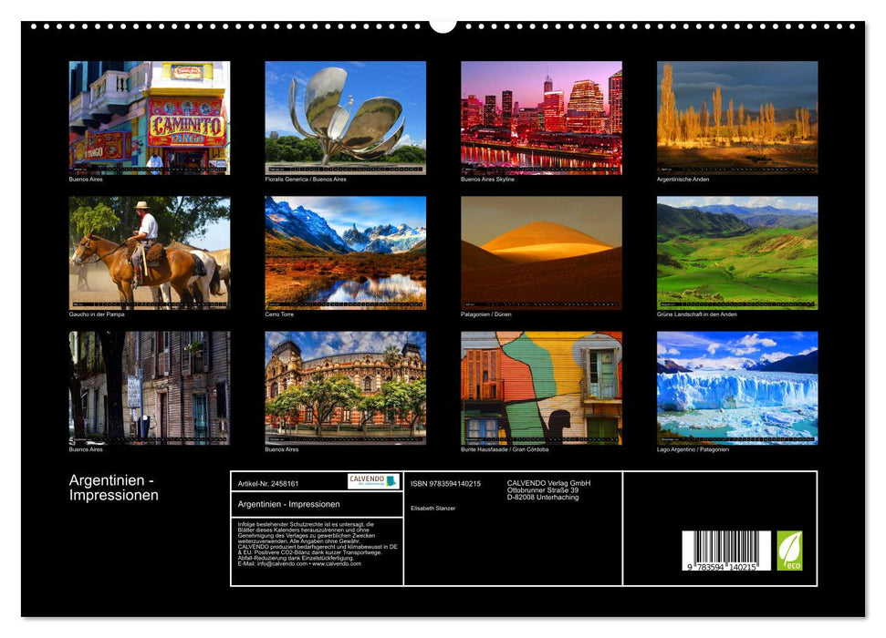 Argentinien - Impressionen (CALVENDO Premium Wandkalender 2027)