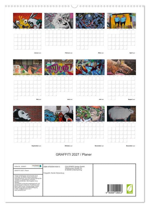GRAFFITI 2027 / Planer (CALVENDO Premium Wandkalender 2027)