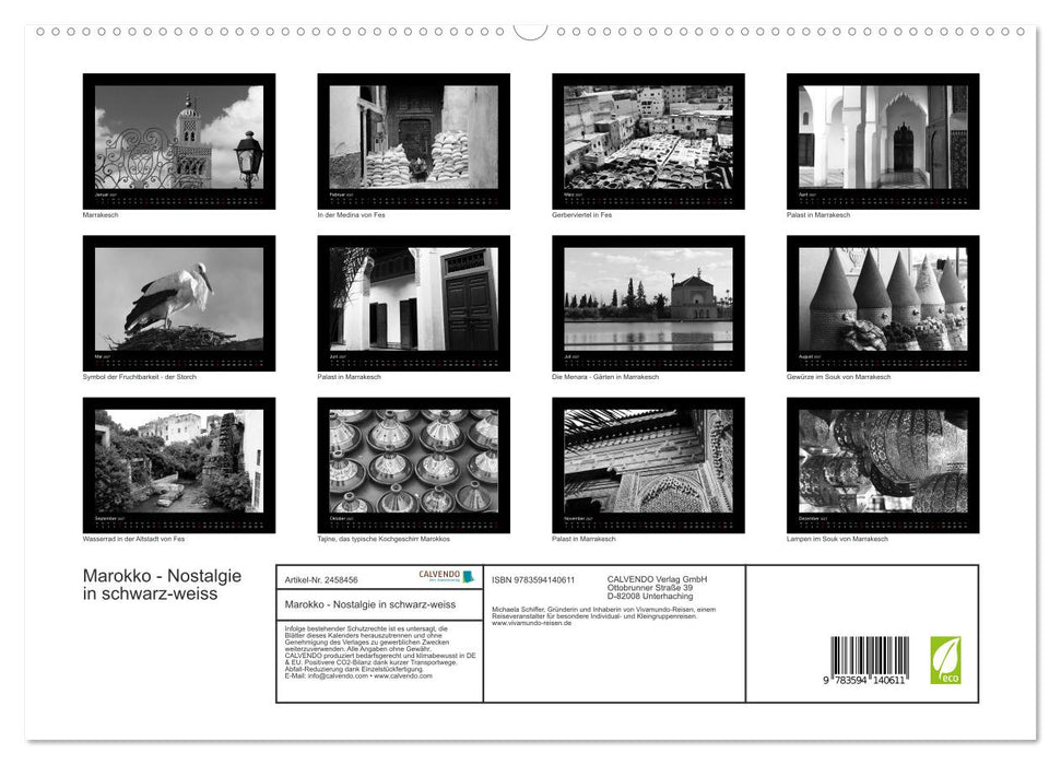Marokko - Nostalgie in schwarz-weiss (CALVENDO Premium Wandkalender 2027)