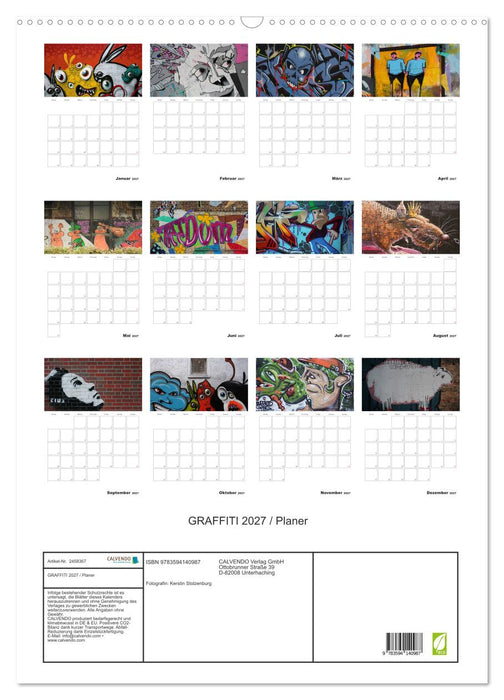 GRAFFITI 2027 / Planer (CALVENDO Wandkalender 2027)