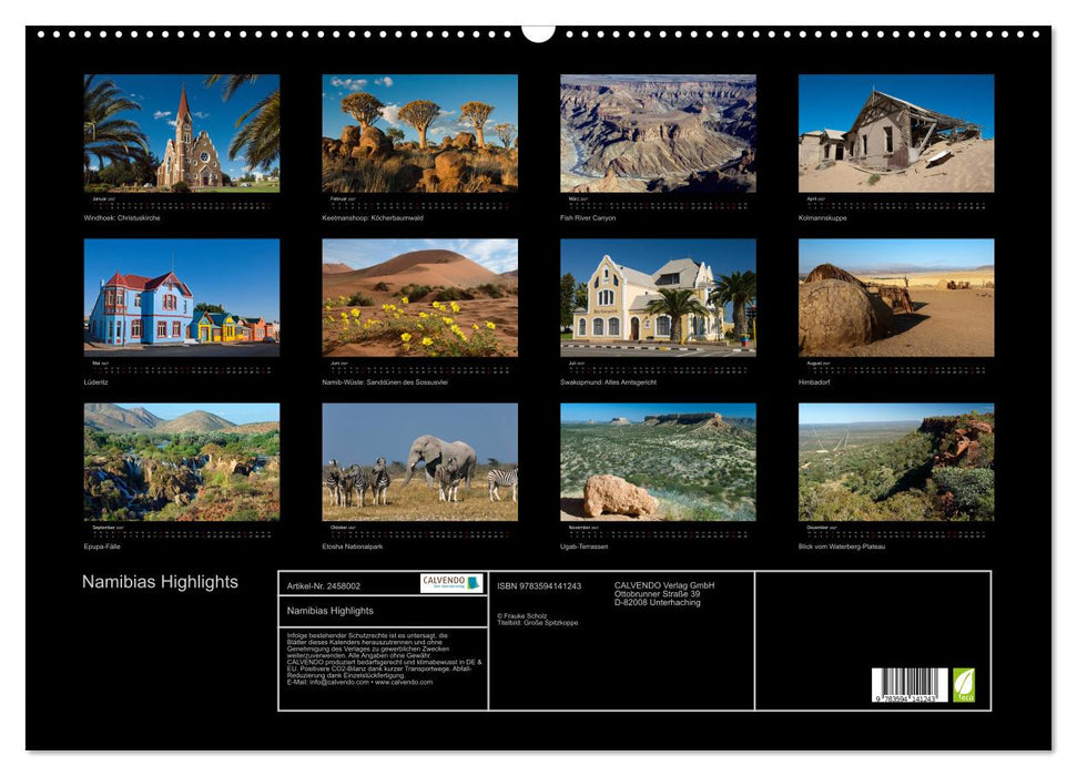 Namibias Highlights (CALVENDO Wandkalender 2027)