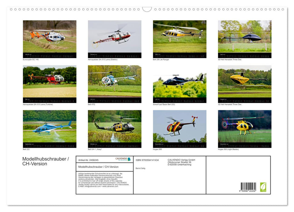 Modellhubschrauber / CH-Version (CALVENDO Wandkalender 2027)