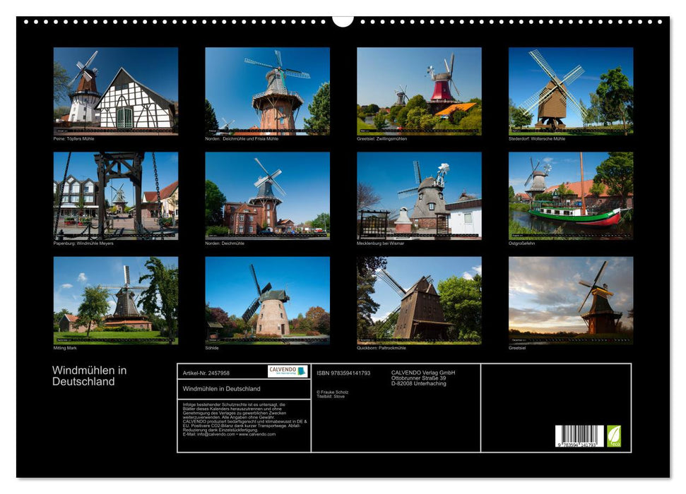 Windmühlen in Deutschland (CALVENDO Wandkalender 2027)