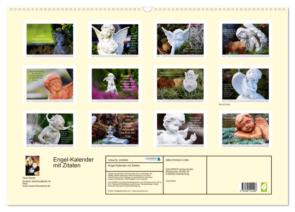 Engel-Kalender mit Zitaten (CALVENDO Wandkalender 2027)