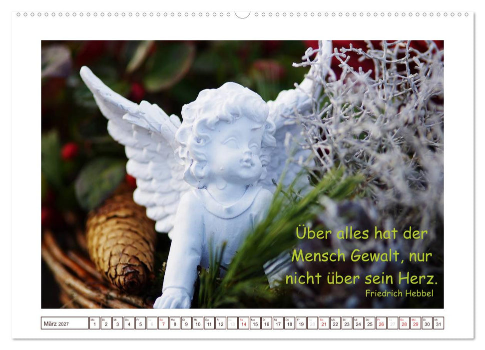 Engel-Kalender mit Zitaten (CALVENDO Wandkalender 2027)
