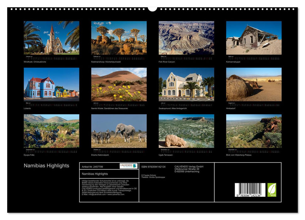 Namibias Highlights (CALVENDO Premium Wandkalender 2027)