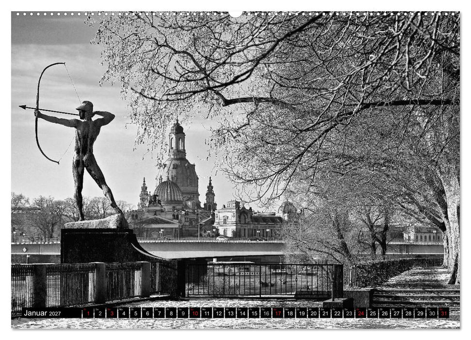 Dresden Faszination Schwarz Weiss (CALVENDO Wandkalender 2027)