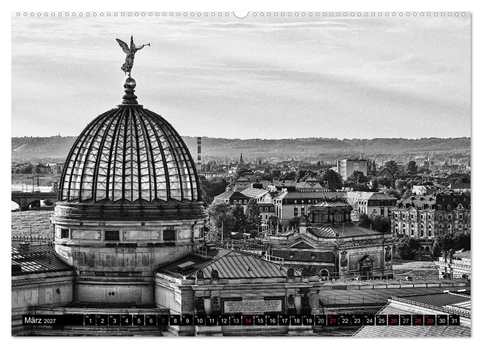 Dresden Faszination Schwarz Weiss (CALVENDO Wandkalender 2027)