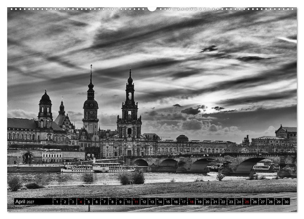Dresden Faszination Schwarz Weiss (CALVENDO Wandkalender 2027)