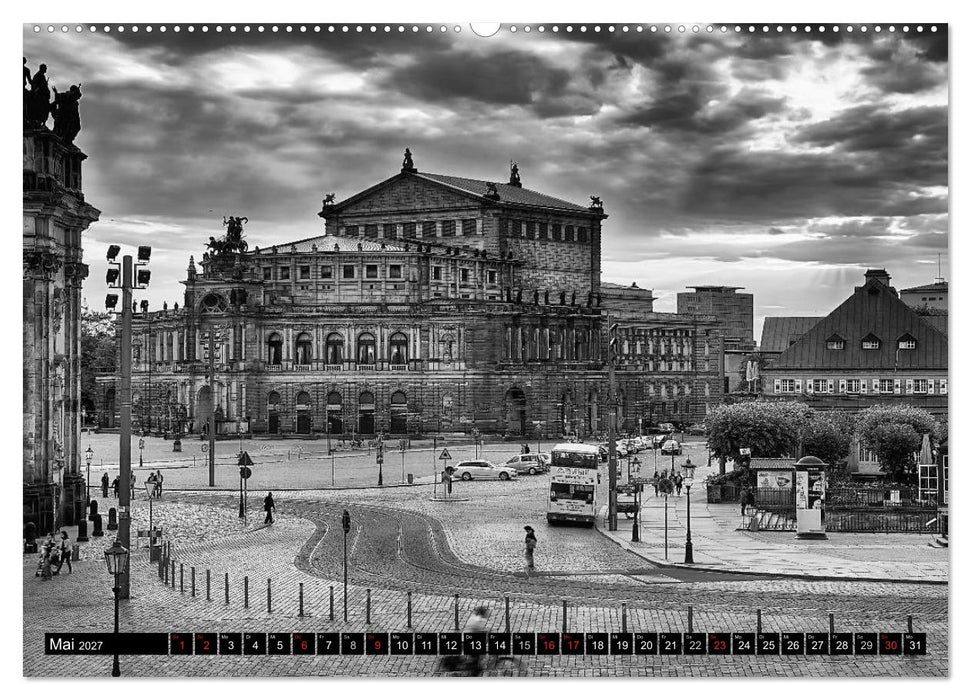 Dresden Faszination Schwarz Weiss (CALVENDO Wandkalender 2027)